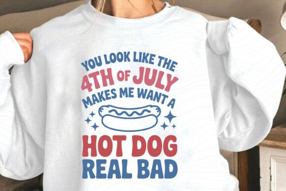 4th of July Hot Dog PNG Design