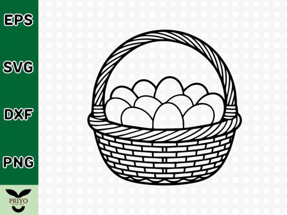 Basket with Eggs SVG