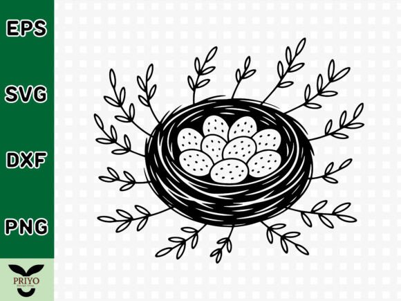 Bird Nest with Spotted Eggs SVG