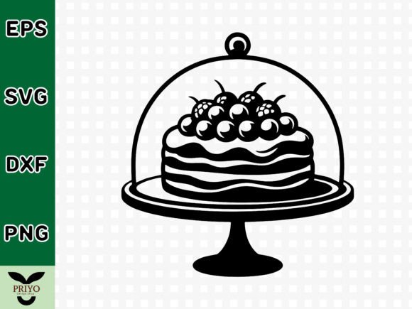 Cake Under Glass Dome SVG