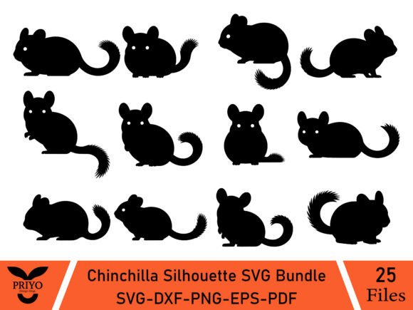 Chinchilla Silhouette SVG Bundle