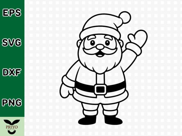 Cute Santa Claus Waving Hand SVG
