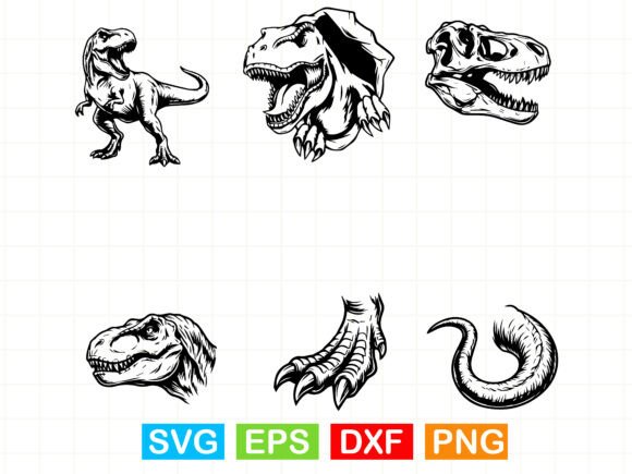 Dinosaur T Rex Scratch SVG Bundle