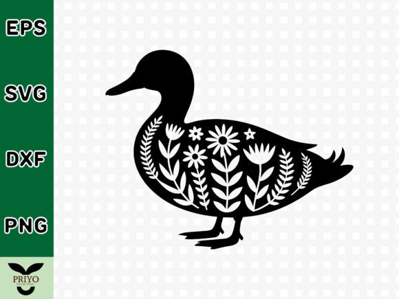 Floral Duck Silhouette