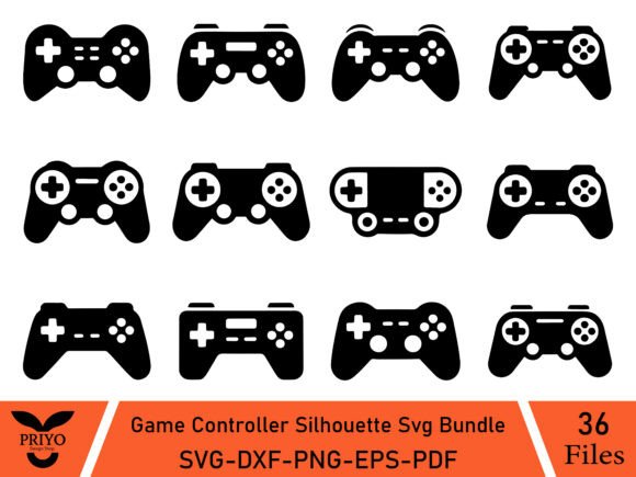 Game Controller Silhouette SVG Bundle