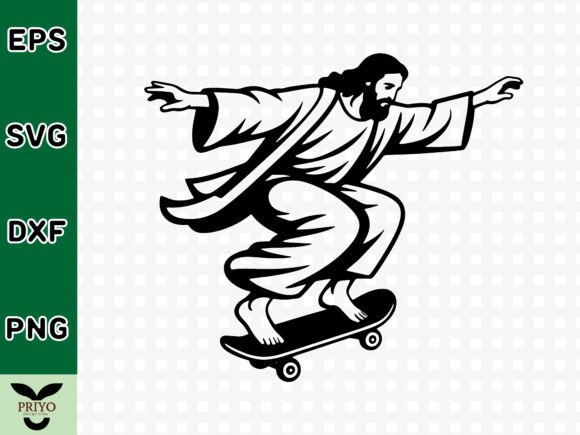 Jesus Christ Riding a Skateboard SVG