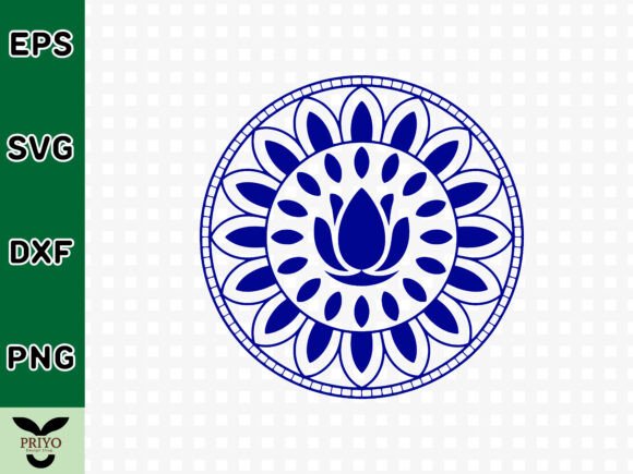 Lotus Mandala Circle SVG