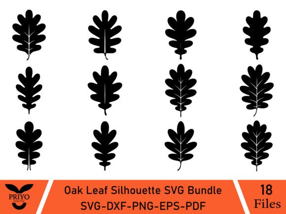 Oak Leaf Silhouette SVG Bundle
