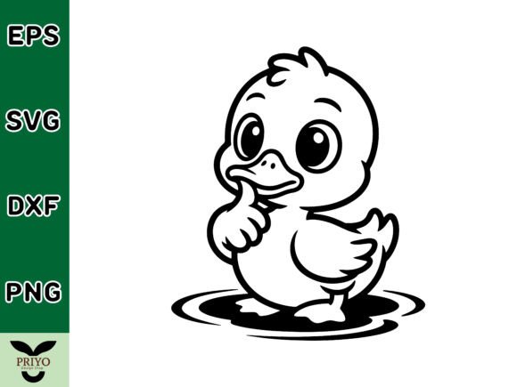 Thoughtful Little Duckling SVG